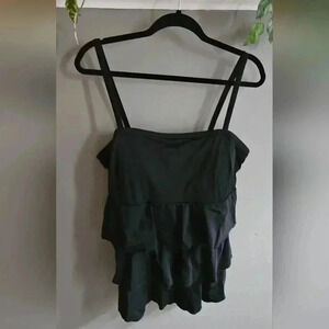 Swim by Cacique Ruffled Tankini Black (sz 20) PLUS SIZE